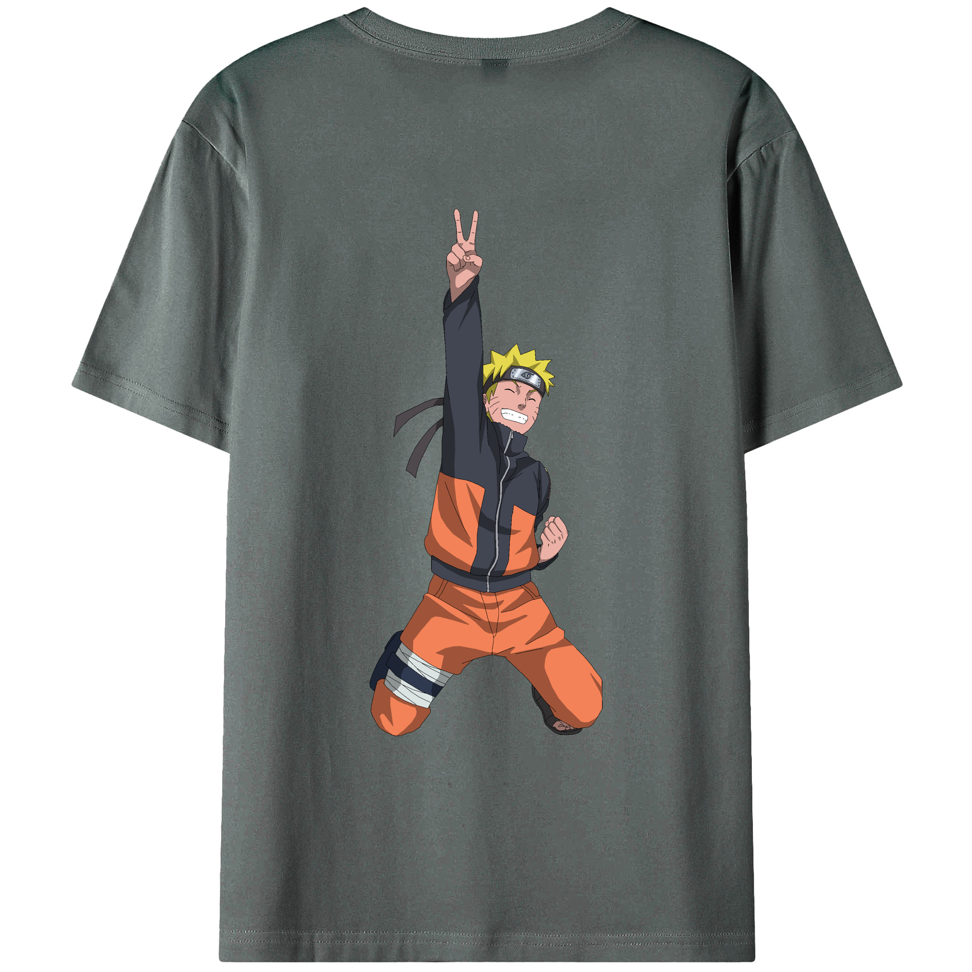 （画像用） NARUTO -ナルト- うずまき ナルト Uzumaki Naruto 綿100％ メンズ半袖Tシャツ（バックプリント） 通気性